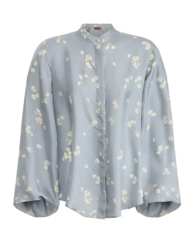 ALTU Magee Long-Sleeve Floral Silk Top