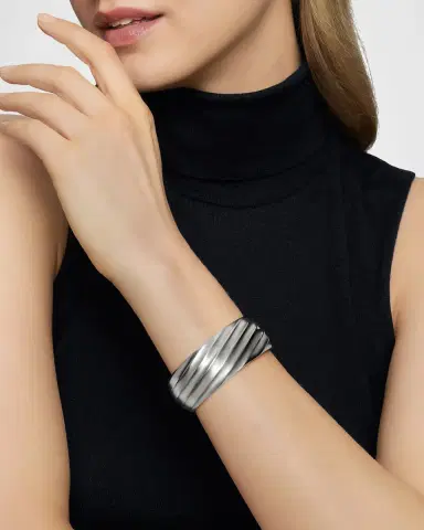 David Yurman Cable Edge Cuff Bracelet in Silver | Thumbnail 6 David Yurman Cable Edge Cuff Bracelet in Silver | Thumbnail 6