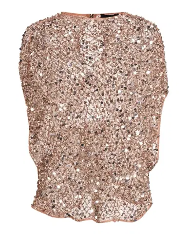 Lapointe Sequined Net Mesh Cap-Sleeve Top | Thumbnail 1