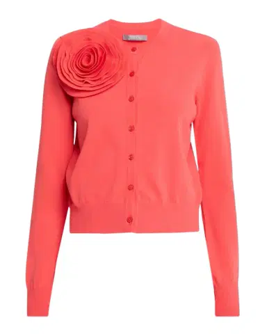 Lela Rose Rose Detail Knit Crewneck Cardigan | Thumbnail 1