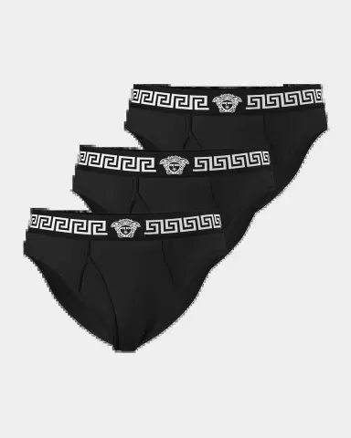 Versace Men's Medusa La Greca 3-Pack Briefs | Thumbnail 2