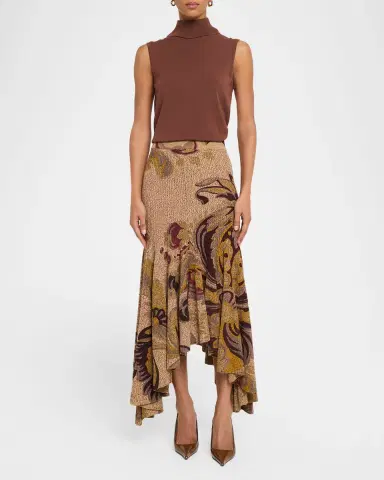 Etro Floral-Print Rib Knit Maxi Mermaid Skirt | Thumbnail 2 Etro Floral-Print Rib Knit Maxi Mermaid Skirt | Thumbnail 2