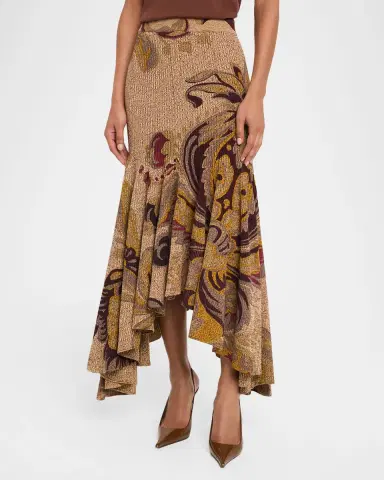 Etro Floral-Print Rib Knit Maxi Mermaid Skirt | Thumbnail 4 Etro Floral-Print Rib Knit Maxi Mermaid Skirt | Thumbnail 4