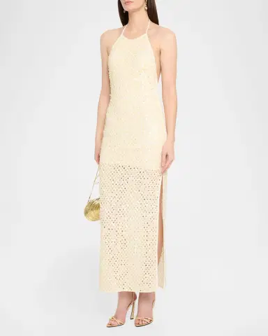 Significant Other Elliot Sequined Halter Maxi Dress | Thumbnail 4 Significant Other Elliot Sequined Halter Maxi Dress | Thumbnail 4