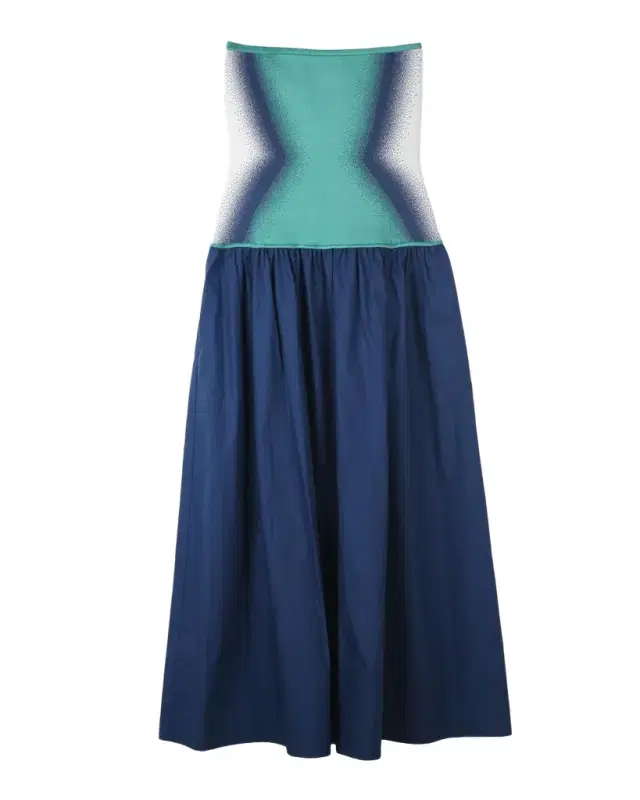 PH5 Almond Strapless Mixed-Media Maxi Dress