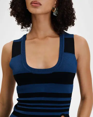 PH5 Cassia Striped Asymmetric Wavy Tank Top | Thumbnail 5