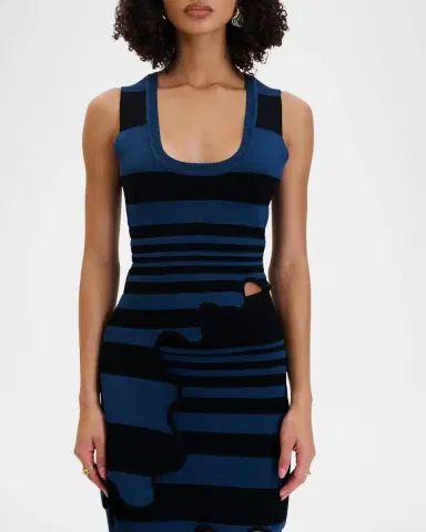 PH5 Cassia Striped Asymmetric Wavy Tank Top | Thumbnail 6