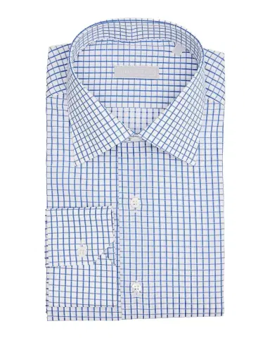 Stefano Ricci Men's Cotton Grid Check Jacquard Dress Shirt | Thumbnail 1 Stefano Ricci Men's Cotton Grid Check Jacquard Dress Shirt | Thumbnail 1