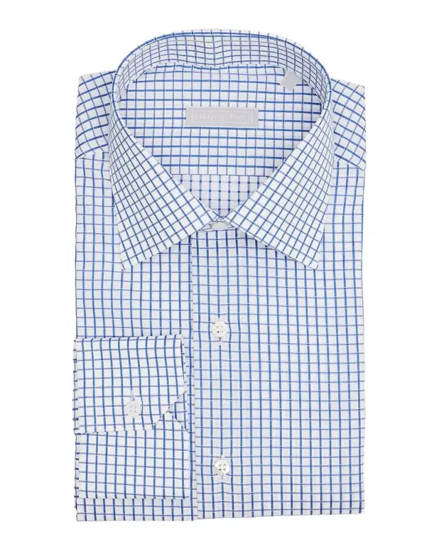 Stefano Ricci Men 's Cotton Grid Check Jacquard Dress Shirt