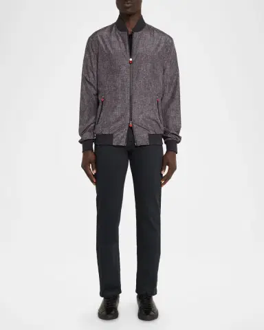 Kiton Men's Scratch-Print Full-Zip Blouson | Thumbnail 2 Kiton Men's Scratch-Print Full-Zip Blouson | Thumbnail 2