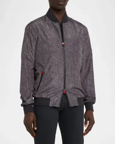 Kiton Men's Scratch-Print Full-Zip Blouson | Thumbnail 4 Kiton Men's Scratch-Print Full-Zip Blouson | Thumbnail 4
