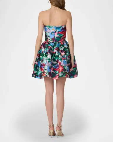 Shoshanna Kyrie Strapless Floral-Print Mini Dress | Thumbnail 3 Shoshanna Kyrie Strapless Floral-Print Mini Dress | Thumbnail 3