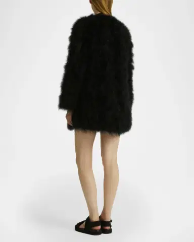 Yves Salomon Feathered Shawl-Collar Coat | Thumbnail 3