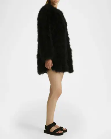 Yves Salomon Feathered Shawl-Collar Coat | Thumbnail 4