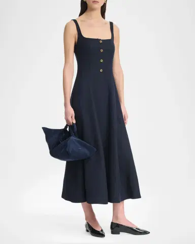Altuzarra Orrie Sleeveless Linen-Blend Tea-Length Dress | Thumbnail 4