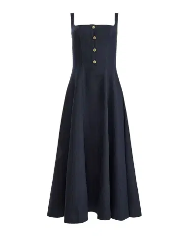 Altuzarra Orrie Sleeveless Linen-Blend Tea-Length Dress | Thumbnail 1