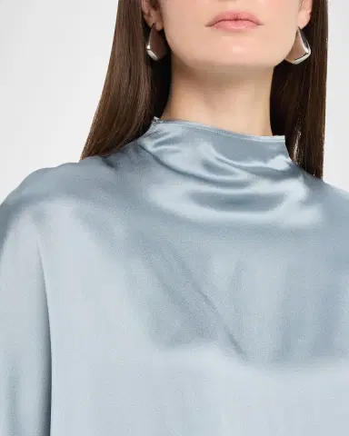 LAPOINTE Fluid Mock-Neck Satin Cape Tee | Thumbnail 5 LAPOINTE Fluid Mock-Neck Satin Cape Tee | Thumbnail 5