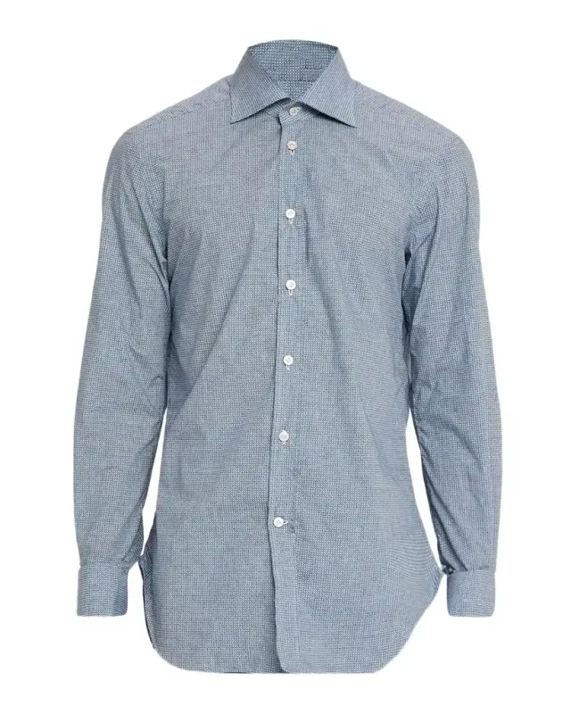 Kiton Men 's Geometric Circle Sport Shirt