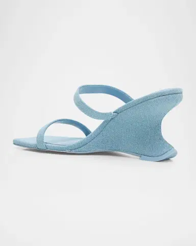 Cult Gaia Raven Denim Wedge Sandals | Thumbnail 2