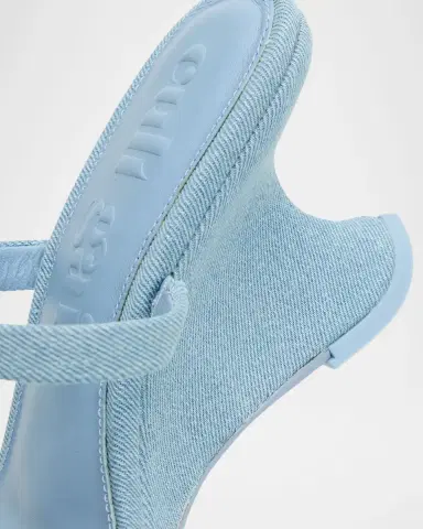 Cult Gaia Raven Denim Wedge Sandals | Thumbnail 3
