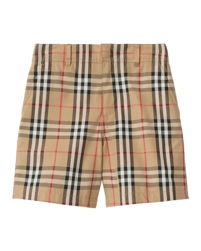 Burberry Boy 's Oscar Check Cotton Oxford Shorts, Size 3-14