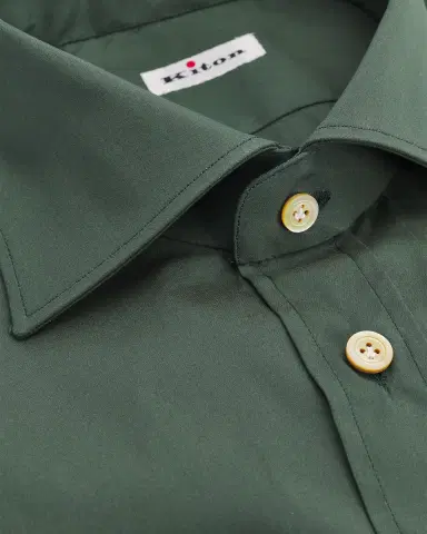 Kiton Men's Solid Cotton Dress Shirt | Thumbnail 2 Kiton Men's Solid Cotton Dress Shirt | Thumbnail 2