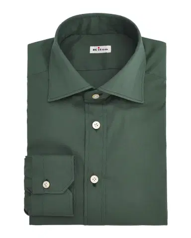 Kiton Men's Solid Cotton Dress Shirt | Thumbnail 3 Kiton Men's Solid Cotton Dress Shirt | Thumbnail 3
