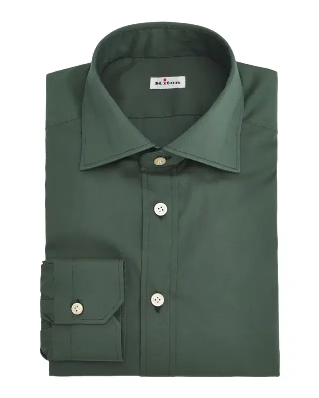 Men 's Solid Cotton Dress Shirt