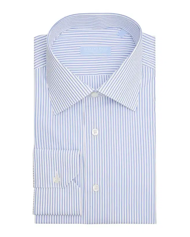 Men 's Cotton Pinstripe Dress Shirt