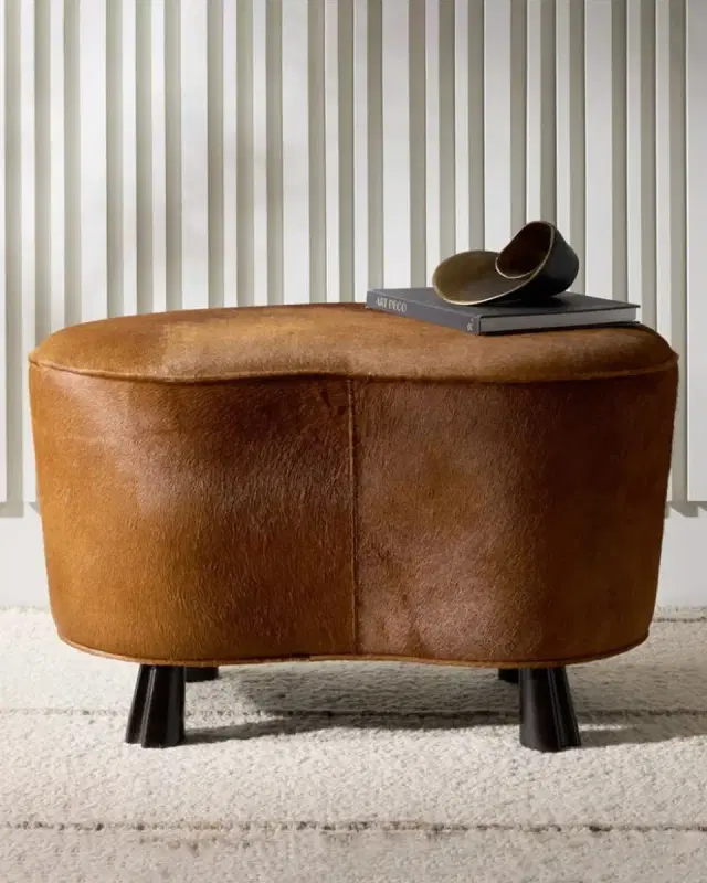 Arteriors Koda Hair on Hide Ottoman