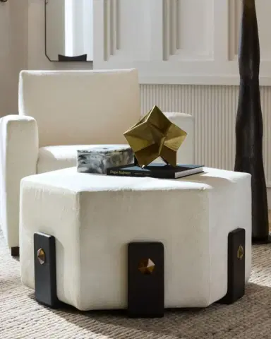 Arteriors Ivonne Hair on Hide Ottoman | Thumbnail 1
