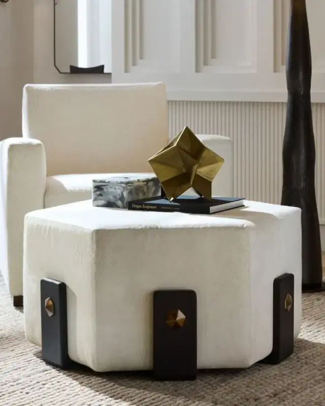 Arteriors Ivonne Hair on Hide Ottoman