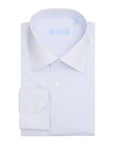 Stefano Ricci Men's Cotton Micro-Check Dress Shirt | Thumbnail 1 Stefano Ricci Men's Cotton Micro-Check Dress Shirt | Thumbnail 1