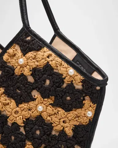 BTB Los Angeles Jenson Floral Crochet Raffia Tote Bag | Thumbnail 6 BTB Los Angeles Jenson Floral Crochet Raffia Tote Bag | Thumbnail 6