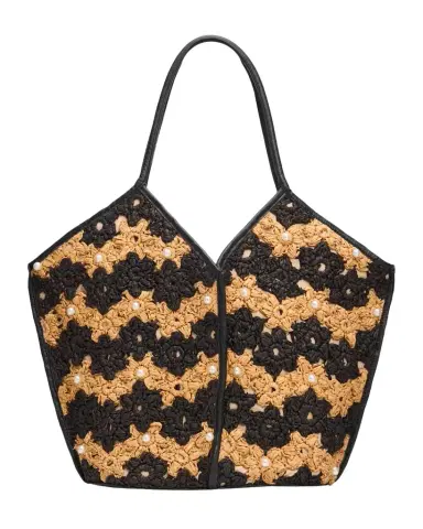 BTB Los Angeles Jenson Floral Crochet Raffia Tote Bag | Thumbnail 1 BTB Los Angeles Jenson Floral Crochet Raffia Tote Bag | Thumbnail 1
