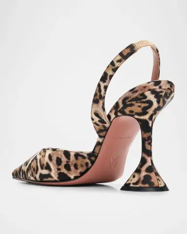 Amina Muaddi 95mm Holli Leopard-Printed Satin Slingback Pumps | Thumbnail 3 Amina Muaddi 95mm Holli Leopard-Printed Satin Slingback Pumps | Thumbnail 3