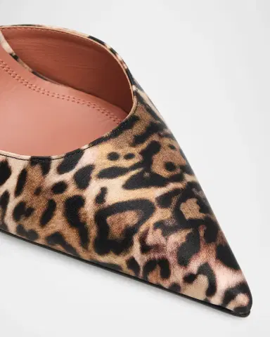 Amina Muaddi 95mm Holli Leopard-Printed Satin Slingback Pumps | Thumbnail 4 Amina Muaddi 95mm Holli Leopard-Printed Satin Slingback Pumps | Thumbnail 4