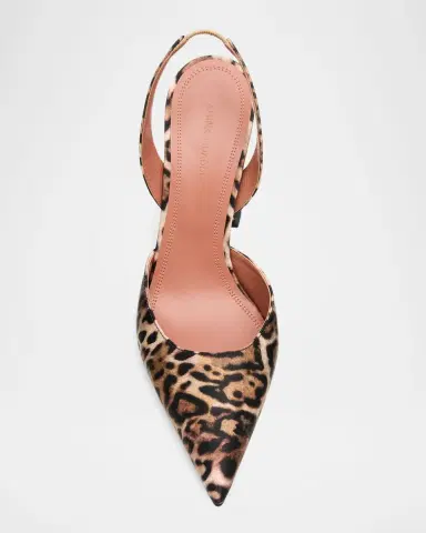 Amina Muaddi 95mm Holli Leopard-Printed Satin Slingback Pumps | Thumbnail 5 Amina Muaddi 95mm Holli Leopard-Printed Satin Slingback Pumps | Thumbnail 5