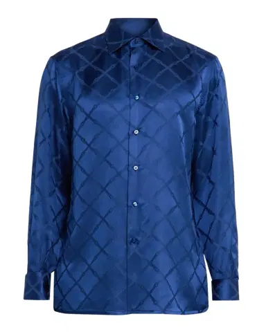 Stefano Ricci Men's Grid-Check Jacquard Silk Dress Shirt | Thumbnail 1 Stefano Ricci Men's Grid-Check Jacquard Silk Dress Shirt | Thumbnail 1