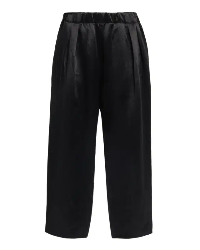 Lyocell Wide-Leg Crop Pull-On Pants
