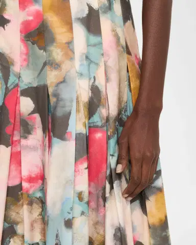 Lela Rose Floral Printed Cotton Midi Skirt | Thumbnail 5 Lela Rose Floral Printed Cotton Midi Skirt | Thumbnail 5