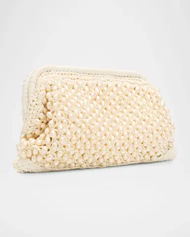 BTB Los Angeles Perola Pearly Beaded Raffia Clutch Bag | Thumbnail 3 BTB Los Angeles Perola Pearly Beaded Raffia Clutch Bag | Thumbnail 3