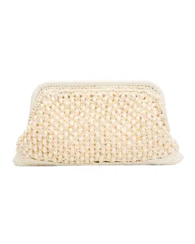 BTB Los Angeles Perola Pearly Beaded Raffia Clutch Bag | Thumbnail 1 BTB Los Angeles Perola Pearly Beaded Raffia Clutch Bag | Thumbnail 1