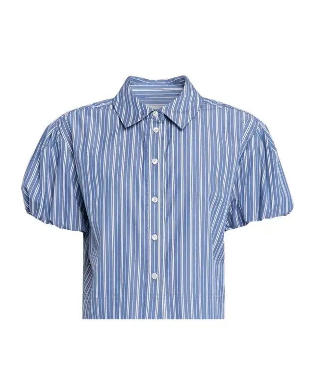 Elza Stripe Puff-Sleeve Shirt