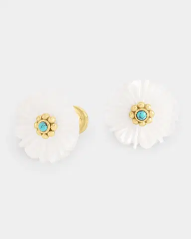 Anabel Aram Jewelry Milos Carved Stone Flower Stud Earrings, Pearl | Thumbnail 4 Anabel Aram Jewelry Milos Carved Stone Flower Stud Earrings, Pearl | Thumbnail 4