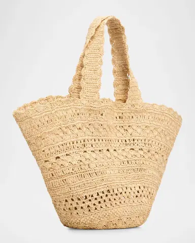 BTB Los Angeles Mikala Crochet Raffia Tote Bag | Thumbnail 3 BTB Los Angeles Mikala Crochet Raffia Tote Bag | Thumbnail 3