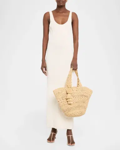 BTB Los Angeles Mikala Crochet Raffia Tote Bag | Thumbnail 5 BTB Los Angeles Mikala Crochet Raffia Tote Bag | Thumbnail 5