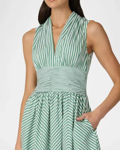 Shoshanna Miriam Chevron-Print Halter Midi Dress | Thumbnail 4