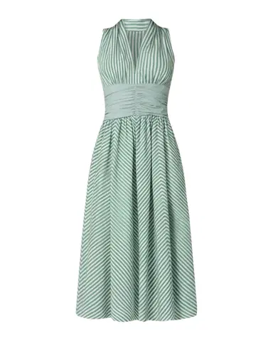 Shoshanna Miriam Chevron-Print Halter Midi Dress | Thumbnail 1