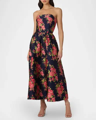 Shoshanna Dana Strapless Floral Jacquard Maxi Dress | Thumbnail 2 Shoshanna Dana Strapless Floral Jacquard Maxi Dress | Thumbnail 2